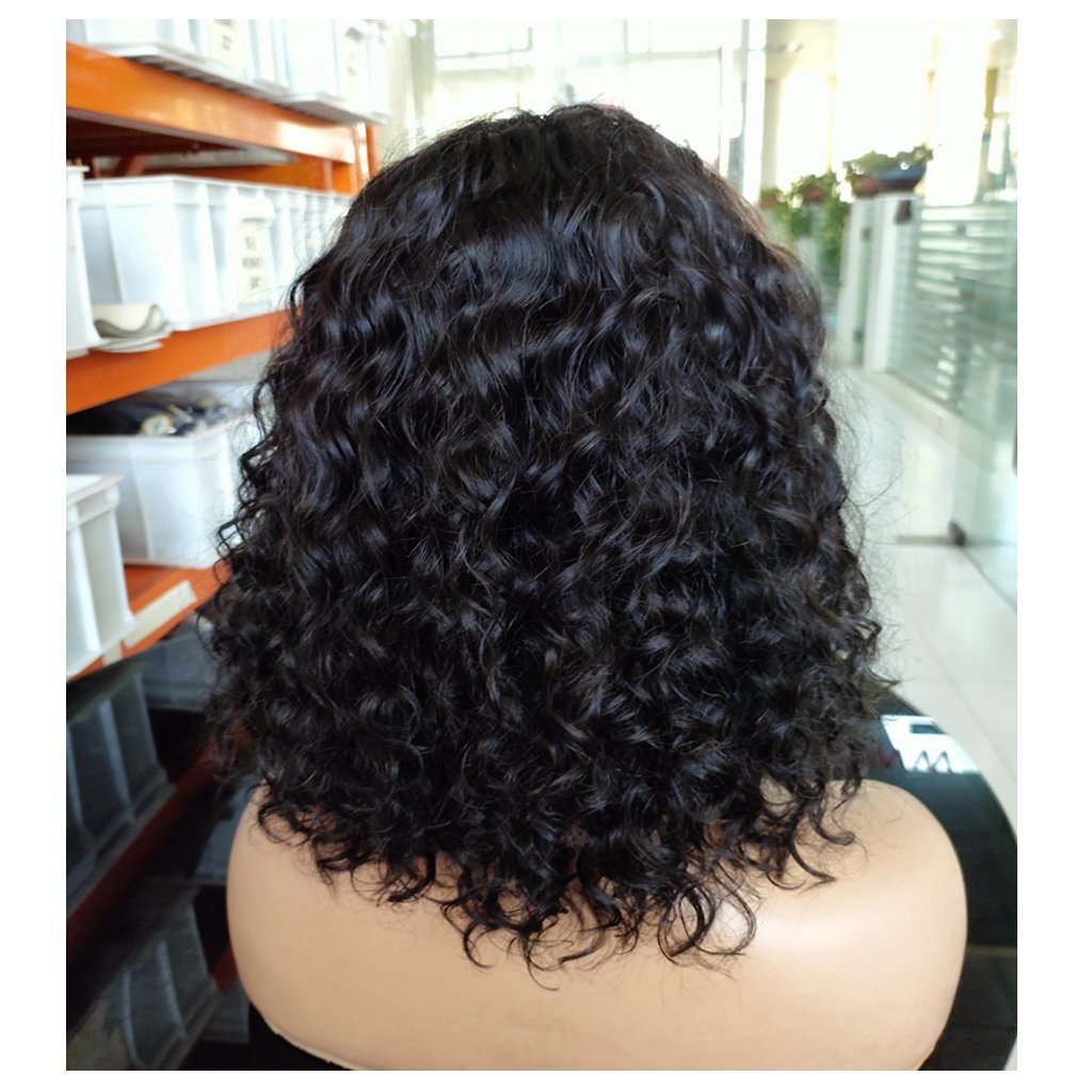 Natural Virgin Brazilian short Bob curly Wig pixie cut curls human hair wig hd lace closure frontal wigs for black women