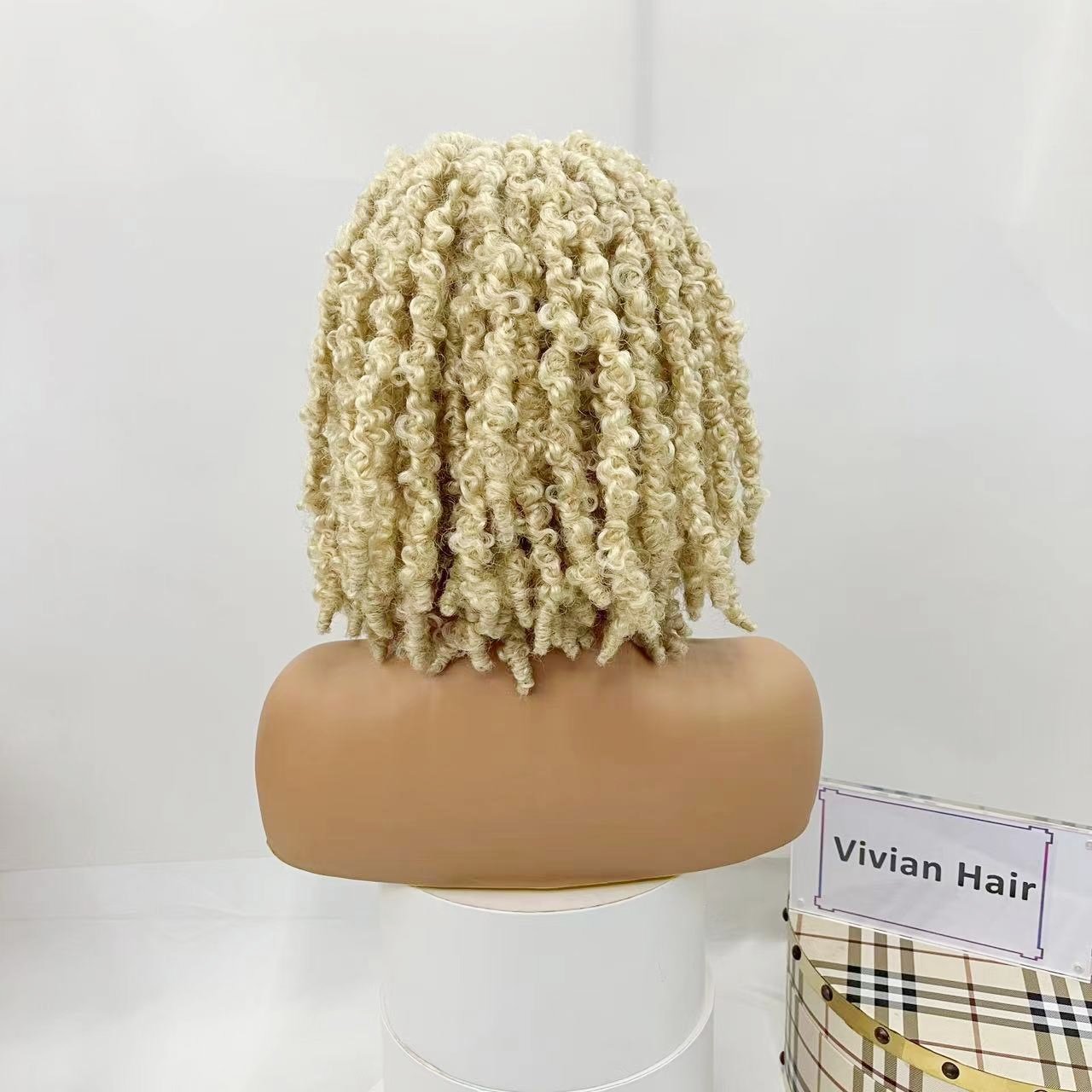 Braided Lace Front Wig Free Parting Calif Butterfly Locs 613 dropshipping pre plucked 4x4 synthetic lace front human hair wig