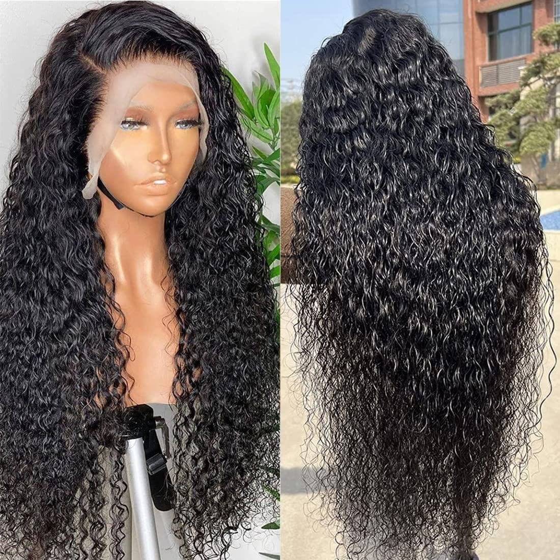 Water Wave 13*6 Transparent HD Lace Frontal Wig Human Hair Glueless Wigs for Black Women Wet and Wavy Curly Human Hair Wigs