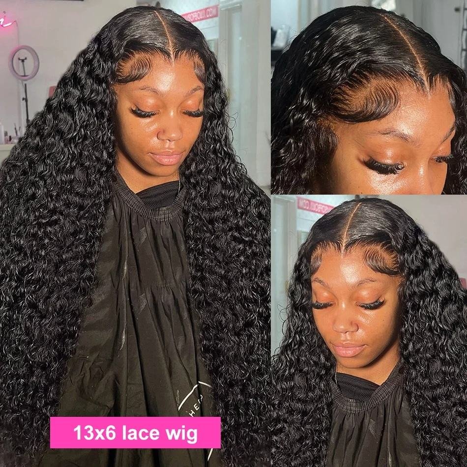 Water Wave 13*6 Transparent HD Lace Frontal Wig Human Hair Glueless Wigs for Black Women Wet and Wavy Curly Human Hair Wigs