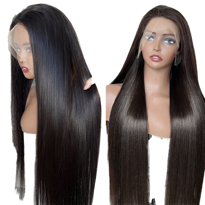 Transparent Swiss Lace Wig Raw Virgin Brazilian Human Hair Wig Straight Glueless Hd Full 360 Lace Front Wigs for Black Women