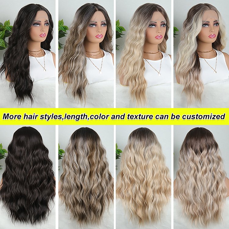Julianna New Arrivals Wholesale Fiber High Quality Long Blonde Curly Lace Front Wig Synthetic Hair Wigs For Women Daily Use