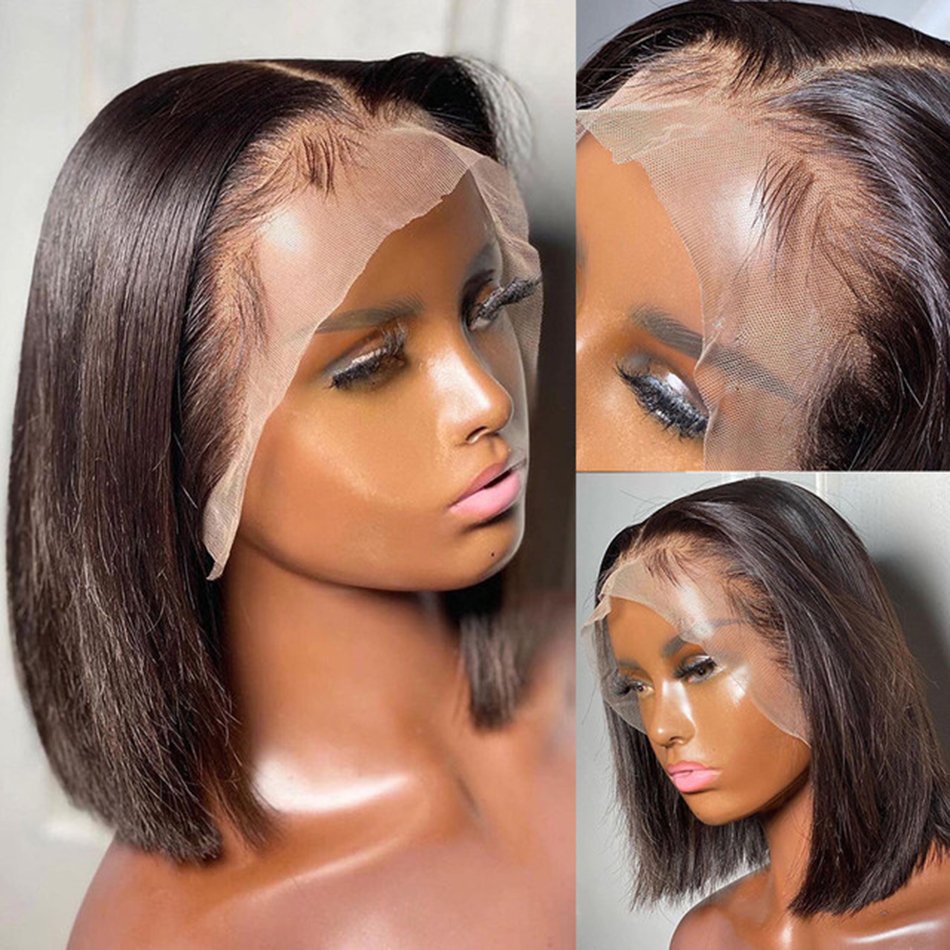Wholesale Peruvian Short Bob Wigs Human Hair Lace Front Custom Full Lace Human Hair Wig For Black Women Hd Lace Frontal Wigs