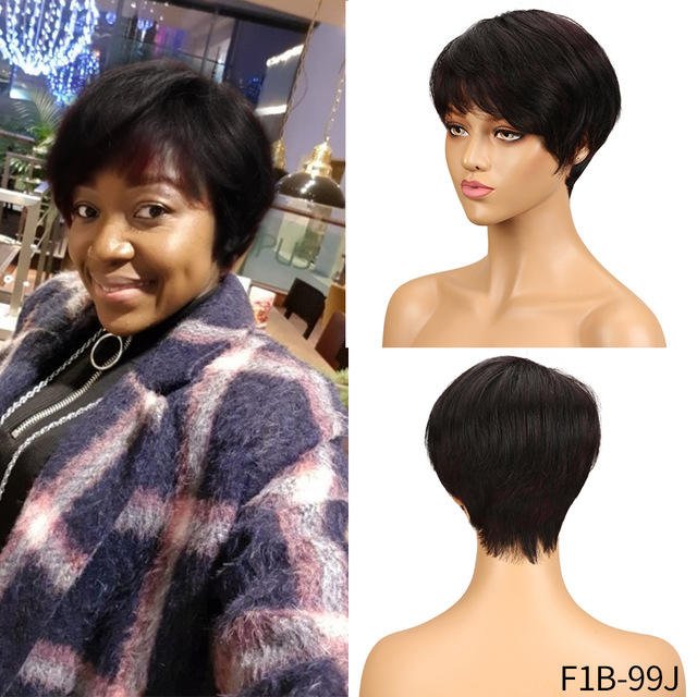 Rebecca Short Straight Wigs Brazilian Hair Wholesale Cheap Hot Sell Best Human Hair Wig With Bangs Pixie Cut Wig Human Hair