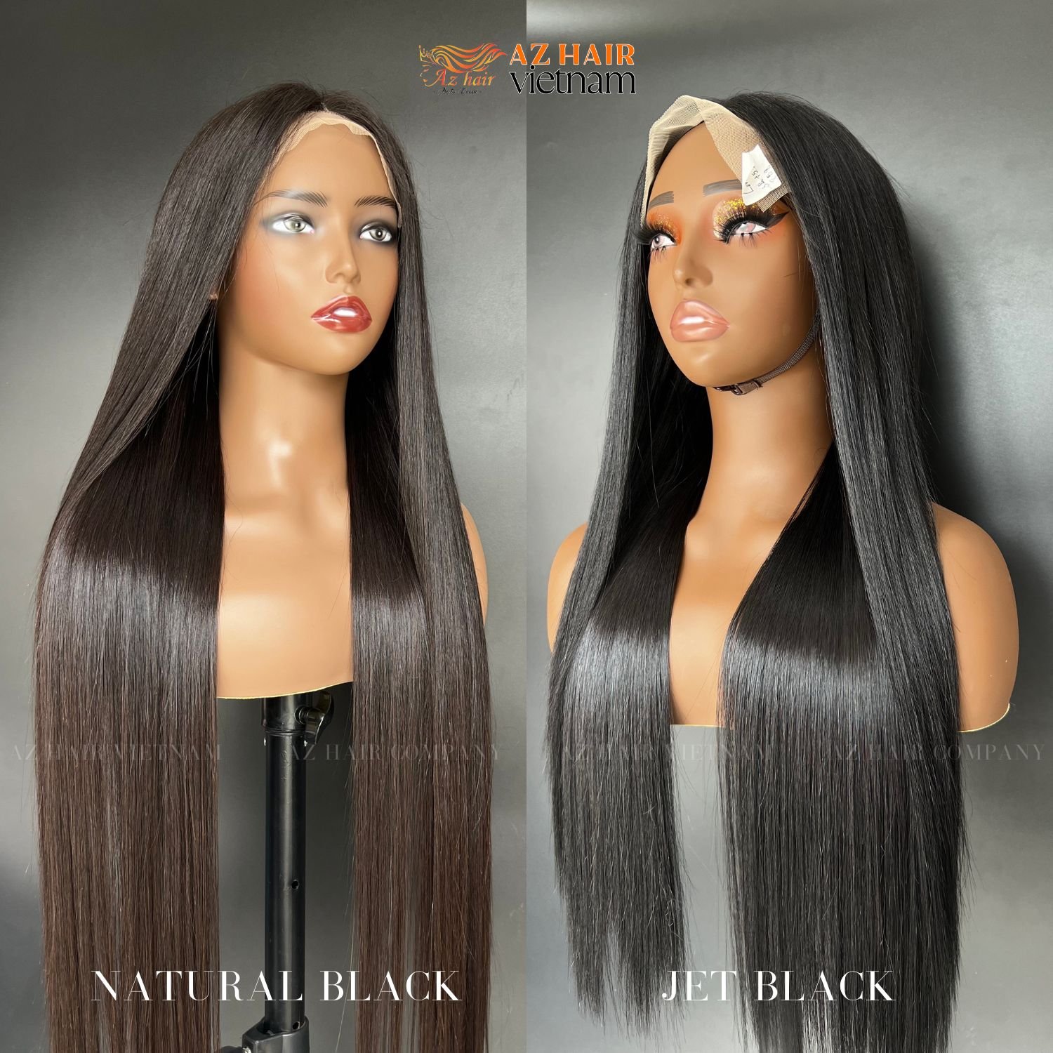 Mega Sale Vietnamese Raw Hair Wig Bone Straight Natural Black Color Closure Swiss Lace 200% Density Full End Silky Smooth