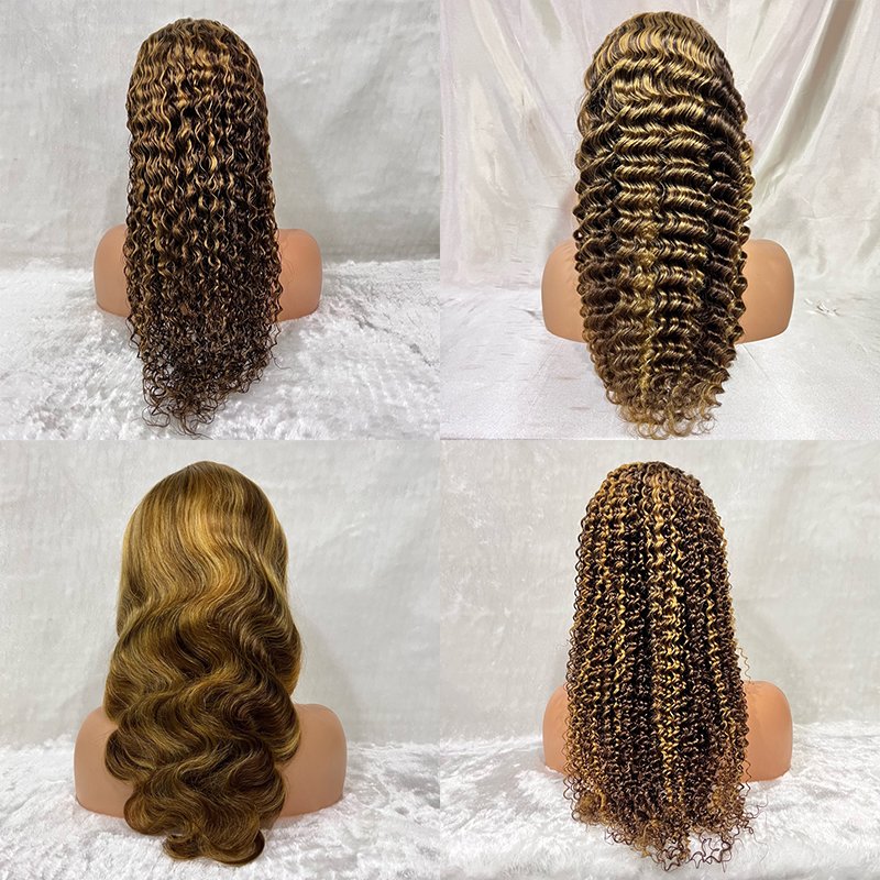 Highlighted 8A 10A Grade 100% Best Vietnamese Frontal Wig Pre Pluck Curly Hd Lace Wig Deep Wave Lace Front Human Hair Wigs