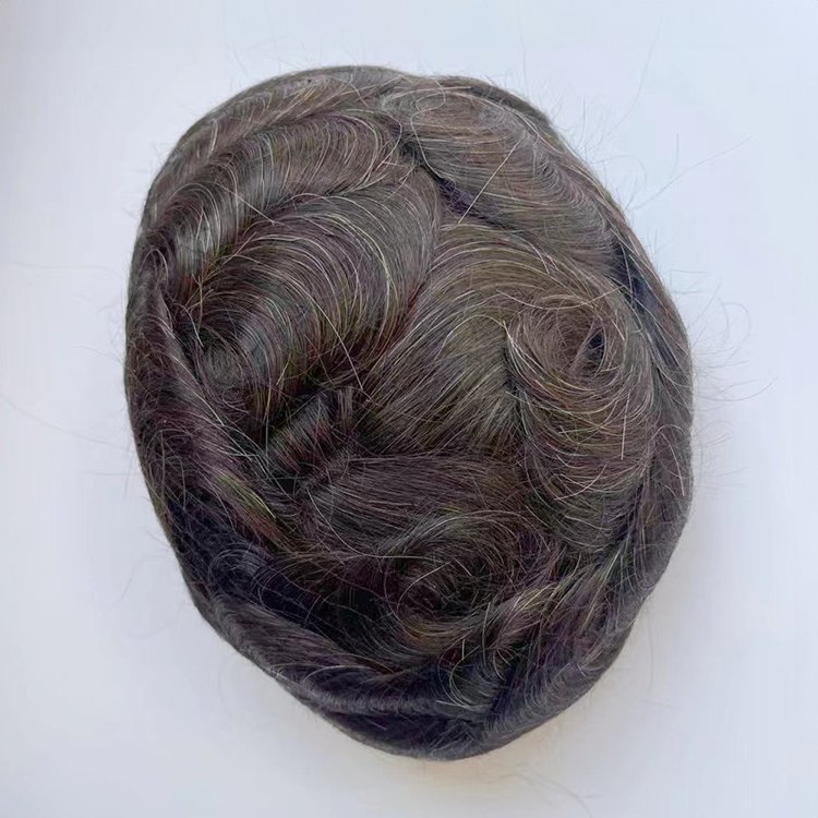 Elevate your look with thin wigs for men: Undetectable replacement hair toupee made from human hair.