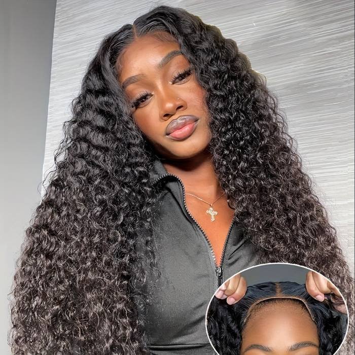 Glueless Wigs Human Hair Easy Wear Go Lace Front Wigs Pre Cut Lace, Ready To Go Full HD Lace Frontal Water Wave Wig