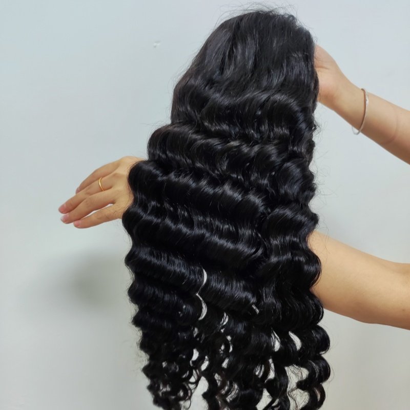 Letsfly 10A 4X4 Straight human hair Wig Closure Brazilian raw virgin hair Pre plucked 26 28 30 inch For Women
