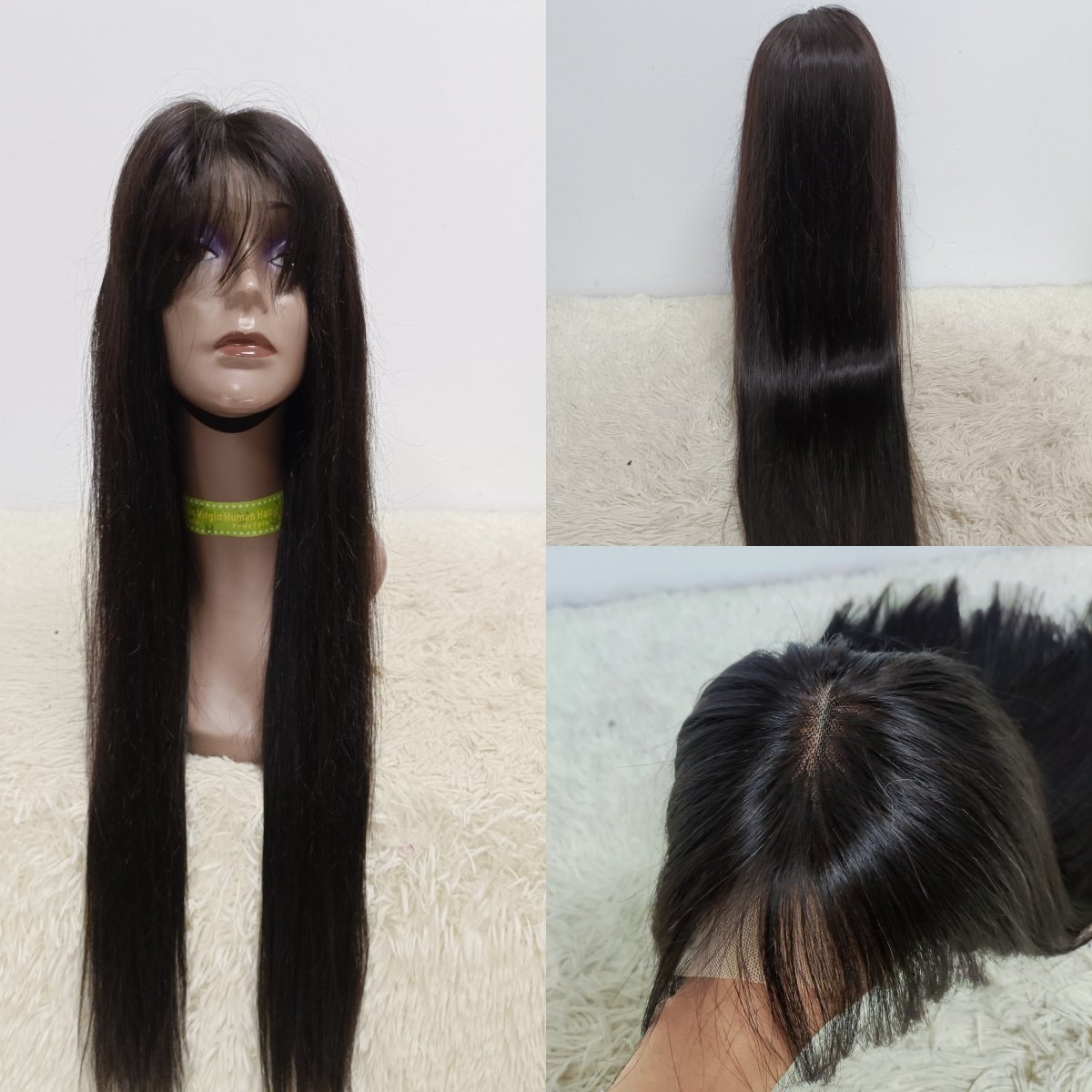 Letsfly 10A 4X4 Straight human hair Wig Closure Brazilian raw virgin hair Pre plucked 26 28 30 inch For Women