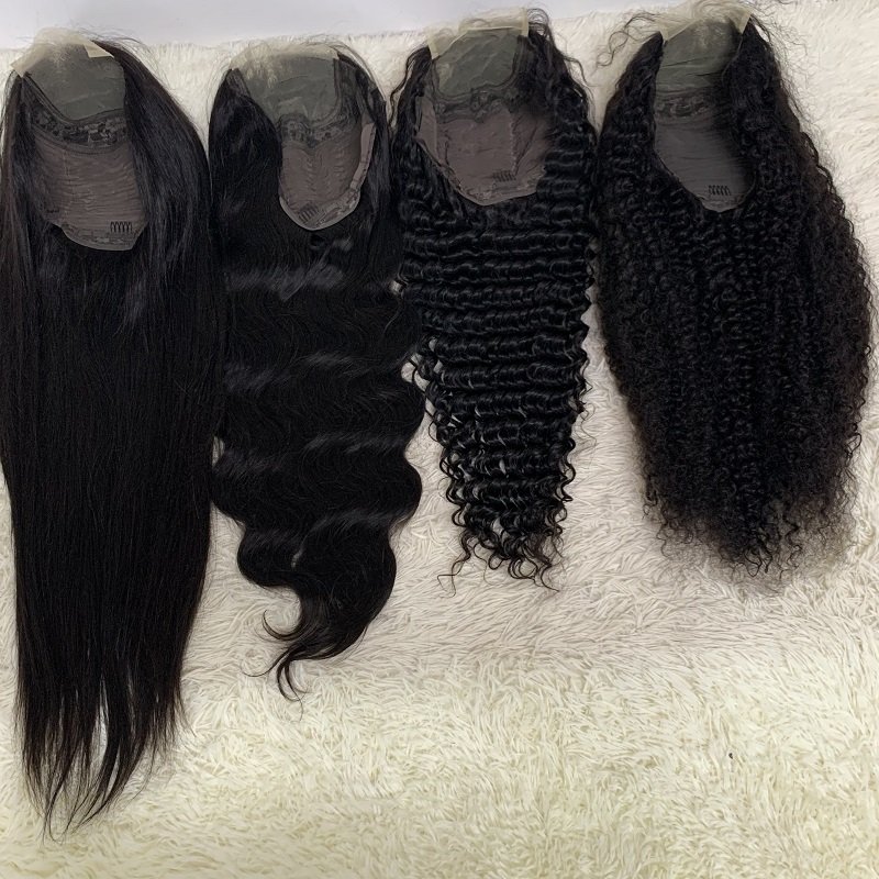 Letsfly 10A 4X4 Straight human hair Wig Closure Brazilian raw virgin hair Pre plucked 26 28 30 inch For Women
