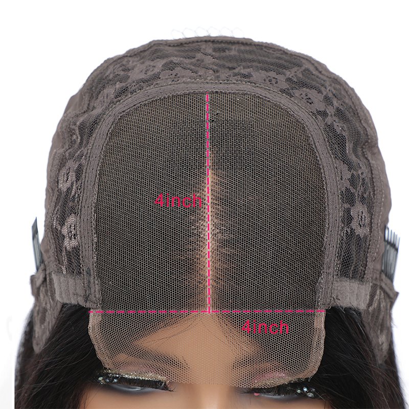 Letsfly 10A 4X4 Straight human hair Wig Closure Brazilian raw virgin hair Pre plucked 26 28 30 inch For Women