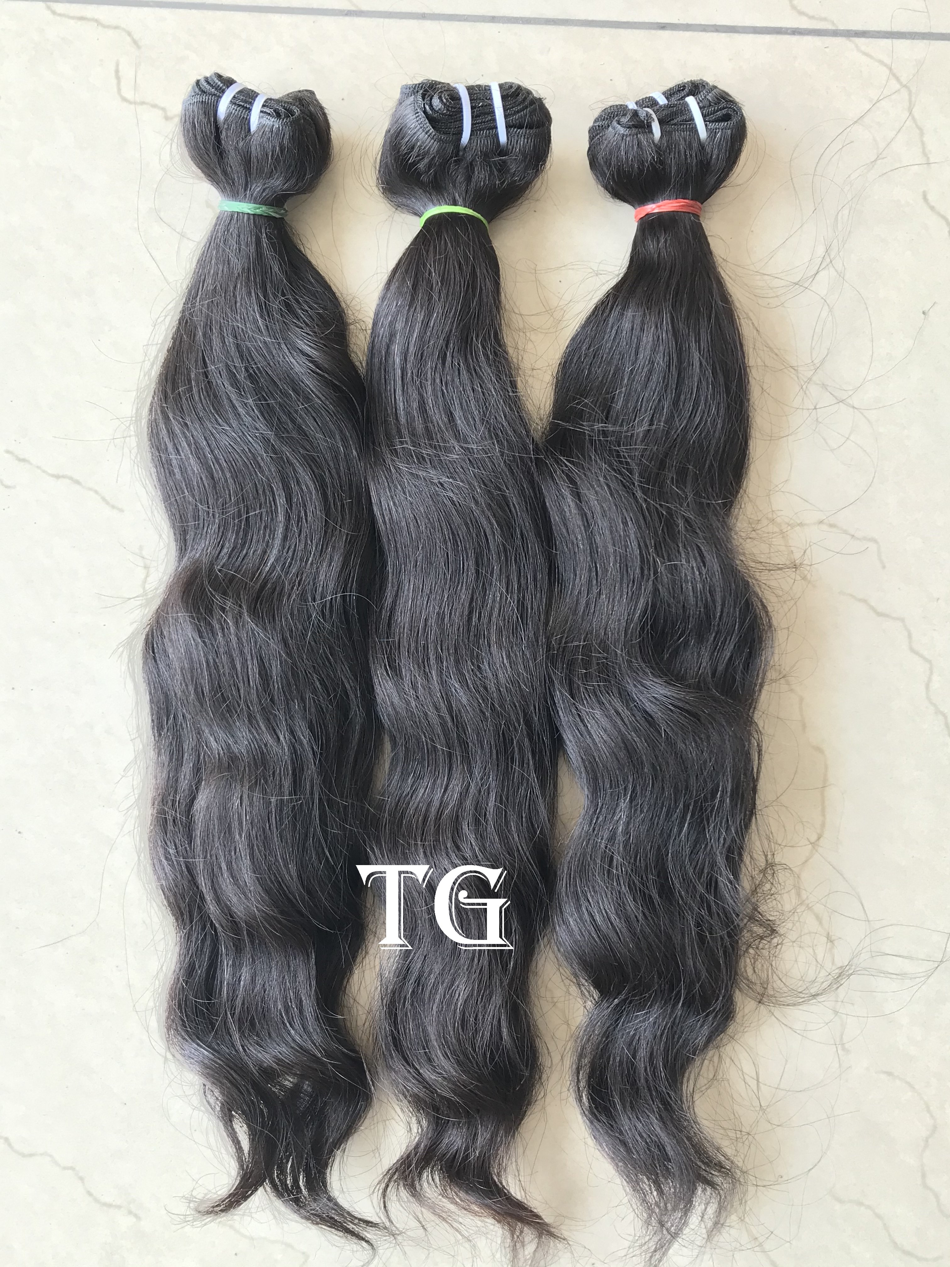 Raw Indian Temple Natural Wavy Unprocessed Single Donor Machine Weft Human Hair Extensions Bundles From Indian Extension Vendors