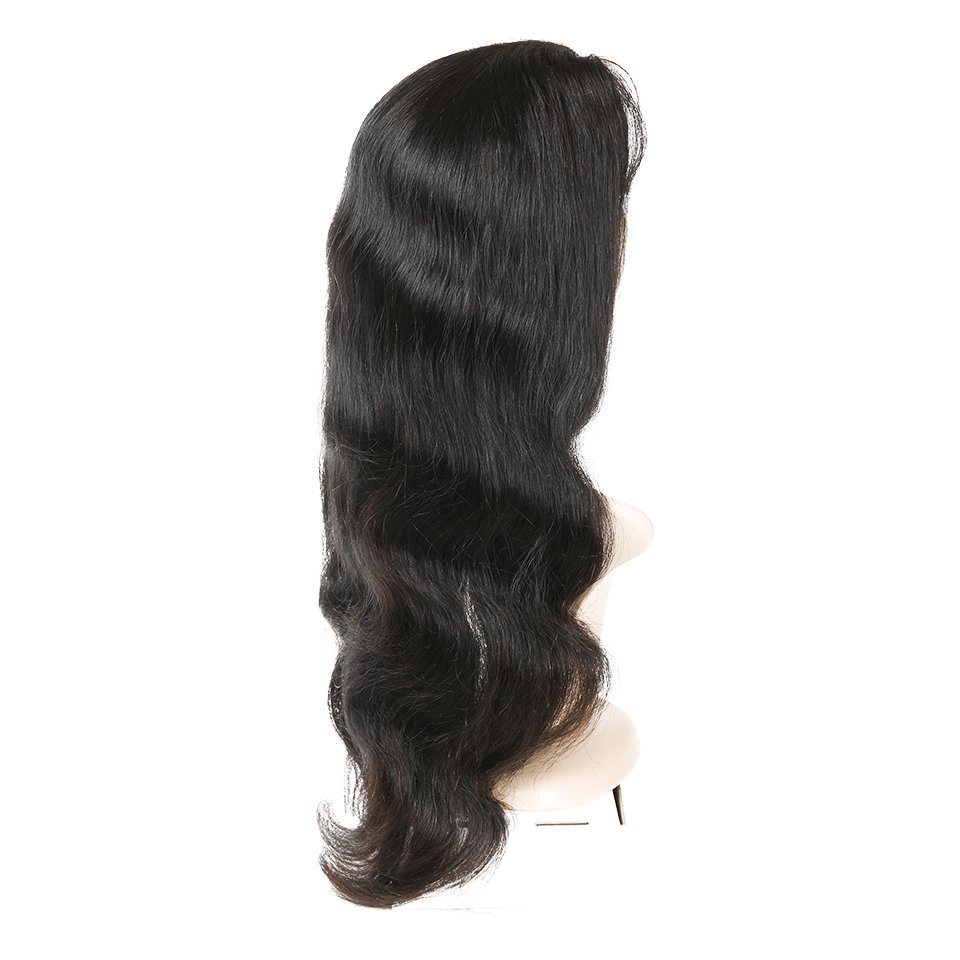 SFM Brand Glue-Free Pre-Plucked Tangle-Free Body Wavy Human Hair Transparent HD Lace Front Wig with Baby Hair