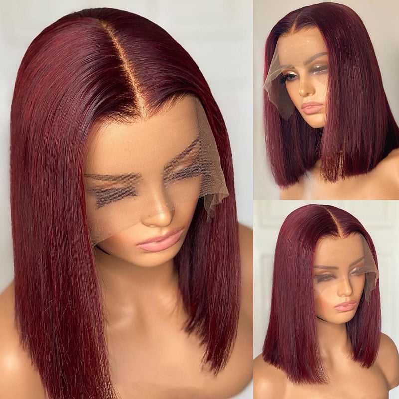 13x6 hd human hair lace front wig vendors 99j water wave bob virgin human hair wig