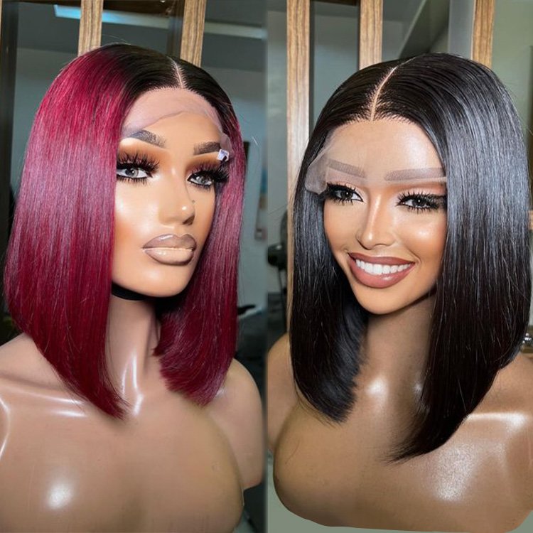13x6 hd human hair lace front wig vendors 99j water wave bob virgin human hair wig