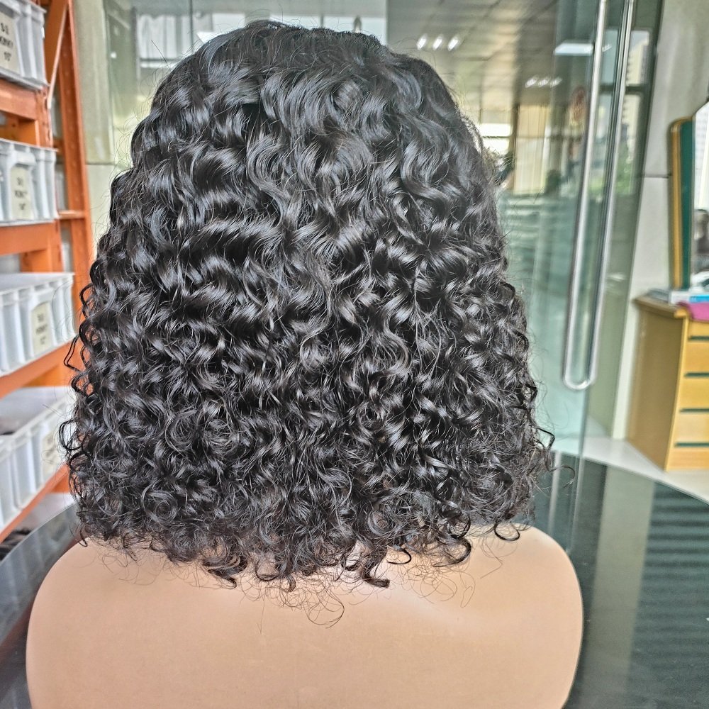 Highlight piano Colored Bob Curly Non lace Human Hair Wigs with Bangs Brazilian Wavy Curly Machine Made Wigs Human Hair Vendors