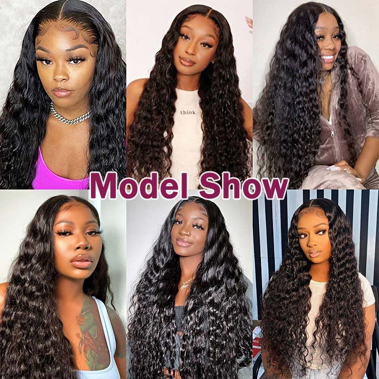 FH Factory Price Human Hair Wigs Water Wave 13*4 HD Lace Front Wig Virgin Cuticle Aligned Human Hair Wig