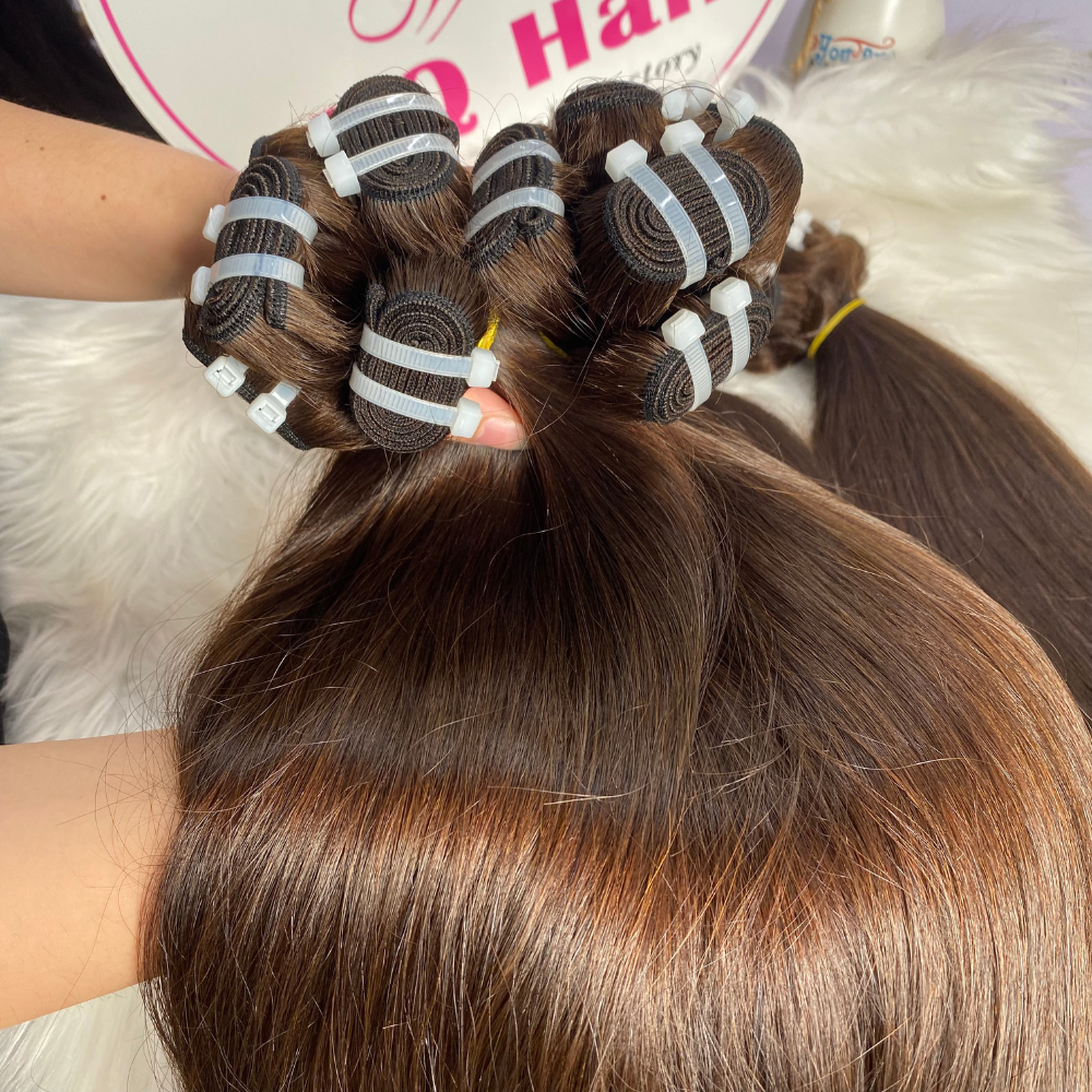 Brown Coffee Straight Virgin Hair Bundles Unprocessed Vietnamese 100% NaturaL Human Hair Wholesale Factory Price