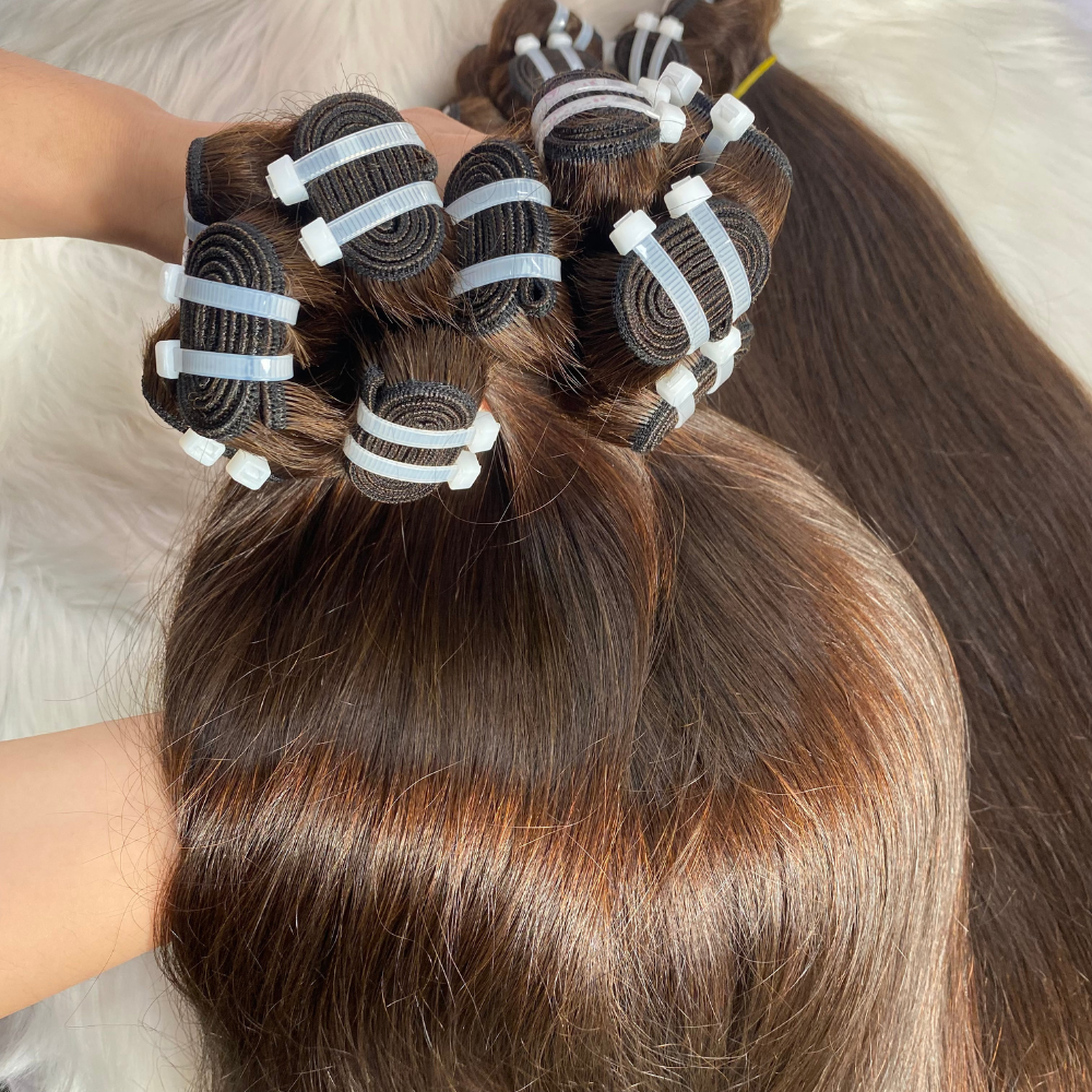 Brown Coffee Straight Virgin Hair Bundles Unprocessed Vietnamese 100% NaturaL Human Hair Wholesale Factory Price
