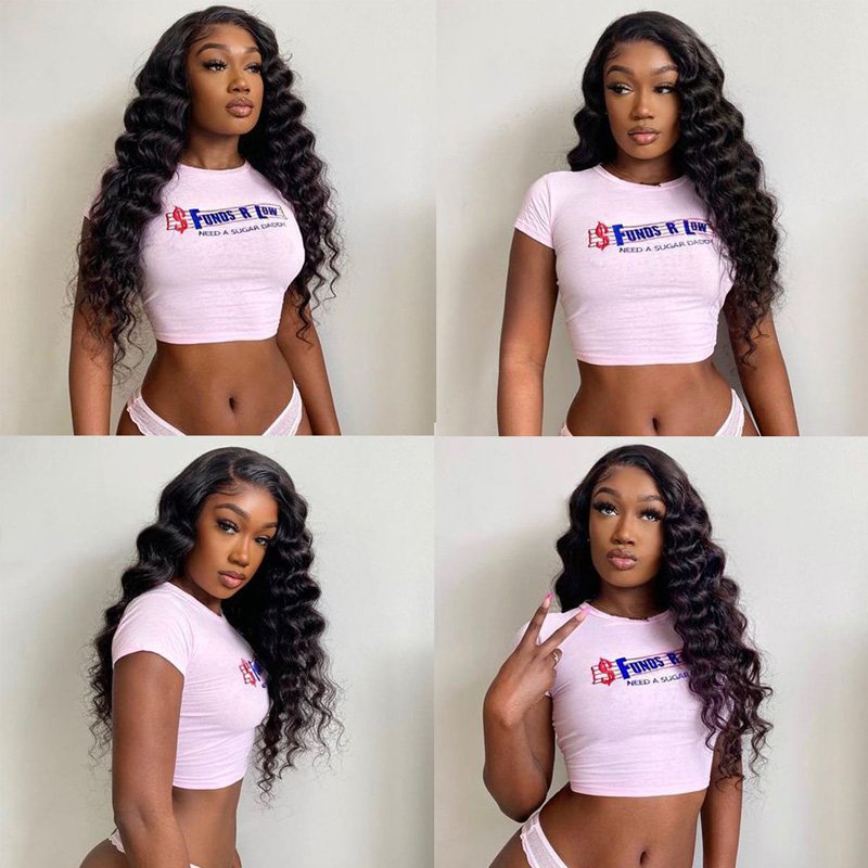 ZSF Hair Wholesale Brazilian Hair 13x4 Lace Frontal Wig Loose Deep Wave 100% Unprocessed Cuticle Aligned Raw Virgin Human Hair