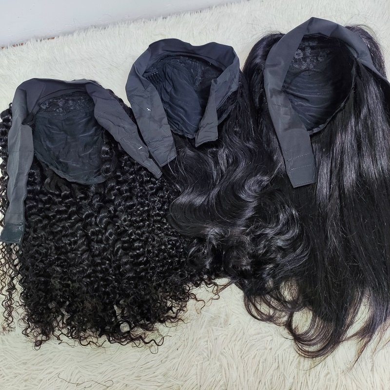 Letsfly Headband Wig Straight Remy Brazilian Human Hair Scarf Wigs For Black Women Glueless Machine Made Wig