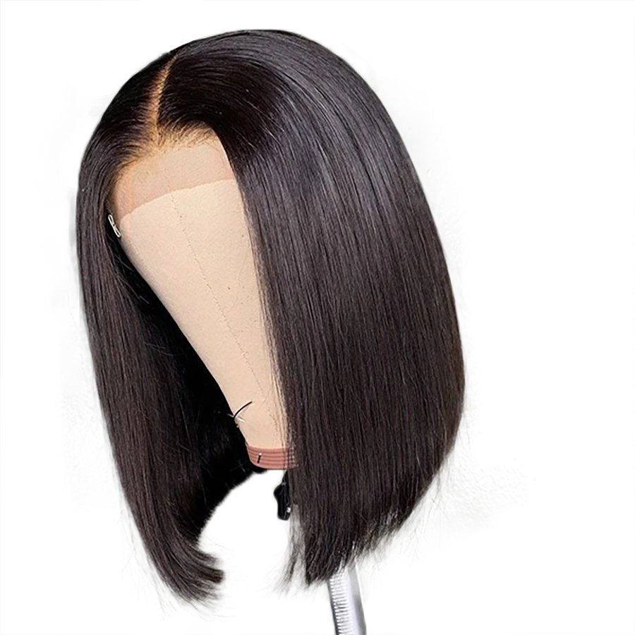 Wholesale 4x4 Lace Closure Short Bob Wig Unprocessed Raw Human Hair Wigs Mongolian Straight Bob Wigs For Black Women RUBE Hair