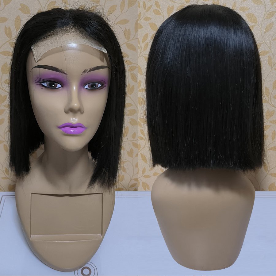 Wholesale 4x4 Lace Closure Short Bob Wig Unprocessed Raw Human Hair Wigs Mongolian Straight Bob Wigs For Black Women RUBE Hair