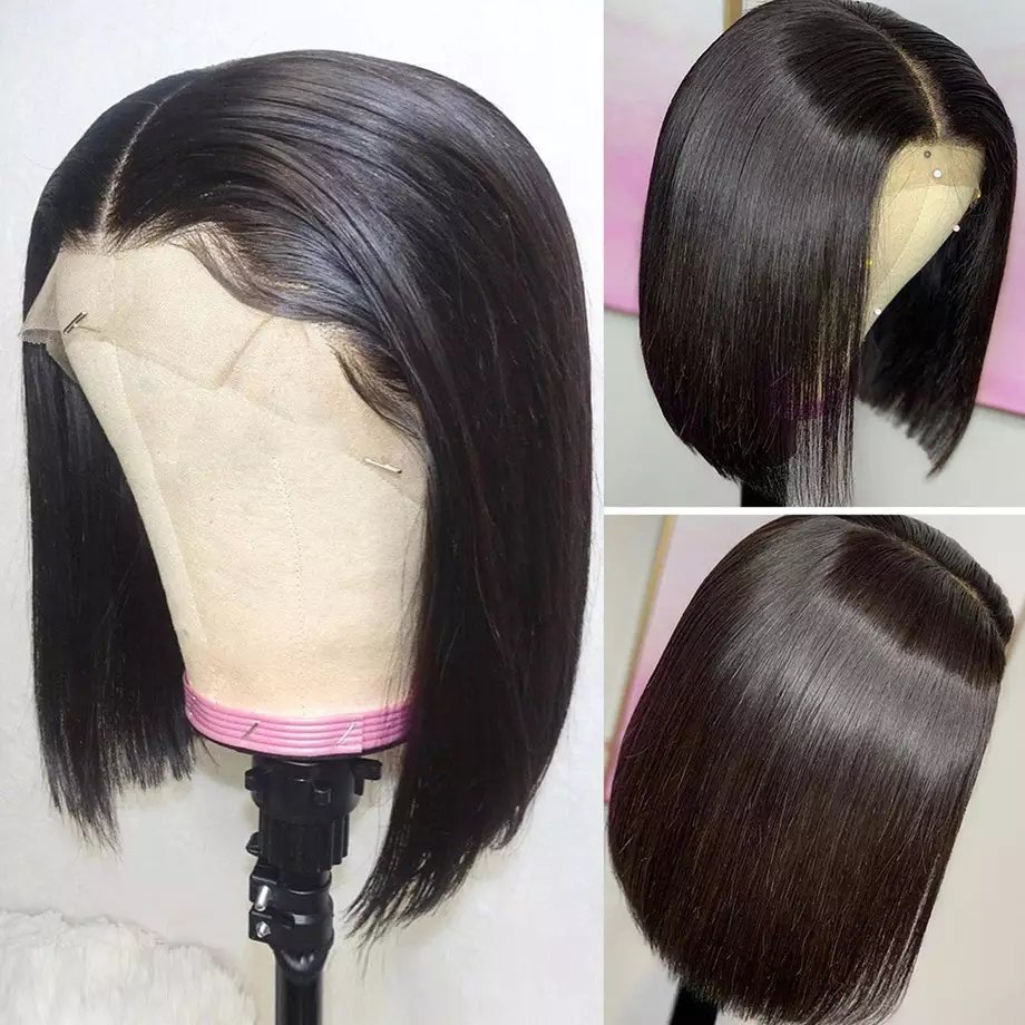 Lace Front Short Bob Wig Wholesale Straight Human Hair Fashion Brazilian Design 8 Inch Swiss Lace 100% Human Remy Virgin Hair