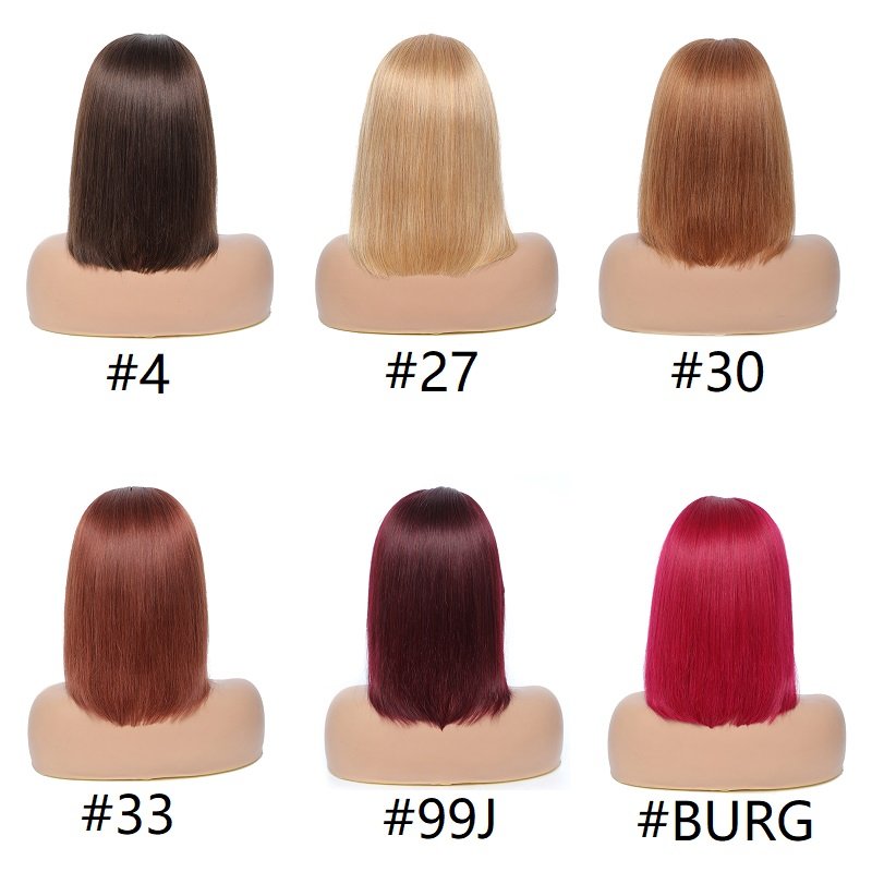 99j/burgundy Headband Wig Human Hair Wigs Bob Headbands Wigs Full Machine Made 100% Human Hair Brazilian Natural for Women Short