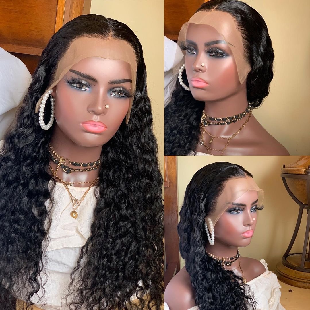 Wholesale Raw Indian Virgin Water Wave Wigs Human Hair Lace Front Full Lace Human Hair Wigs HD Lace Frontal Wig For Black Women