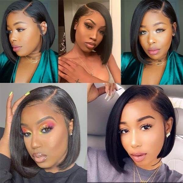 Hot sale Raw Virgin Hair Short Bob Wigs Human Hair Lace Front Hd Lace Frontal Wig Vendors Short Human Hair Wigs