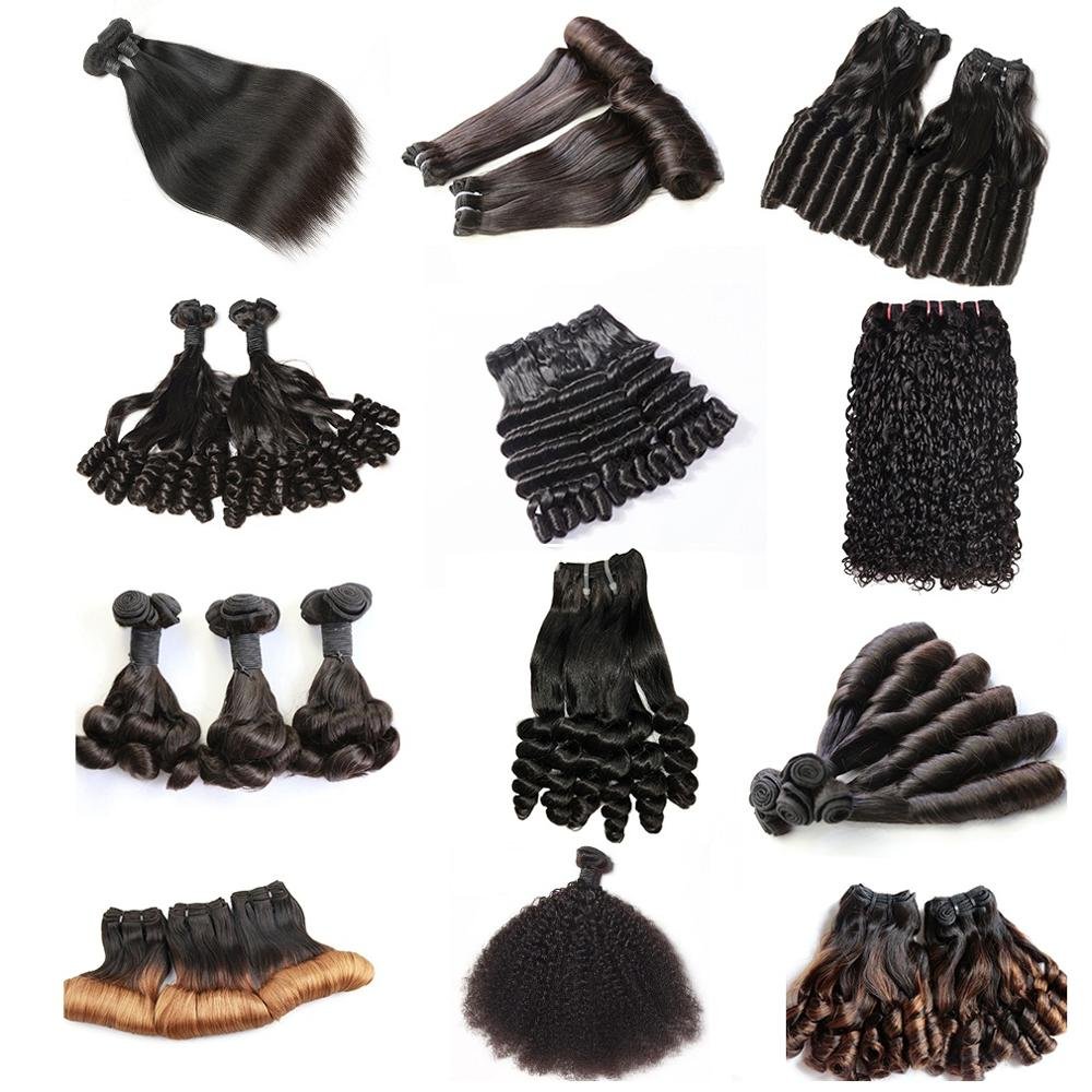 New styles fumi hair egg curl pixie curls human hair weave bundles with closure mink virgin Brazilian human hair extension
