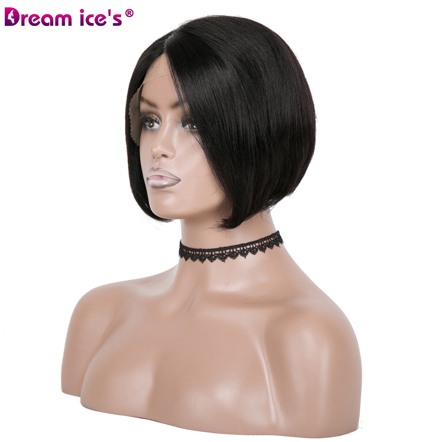 Dream.Ice's Brazilian human hair wig short curls natural color wig for black woman