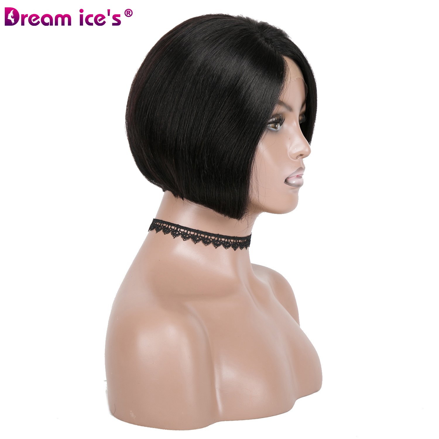 Dream.Ice's Brazilian human hair wig short curls natural color wig for black woman