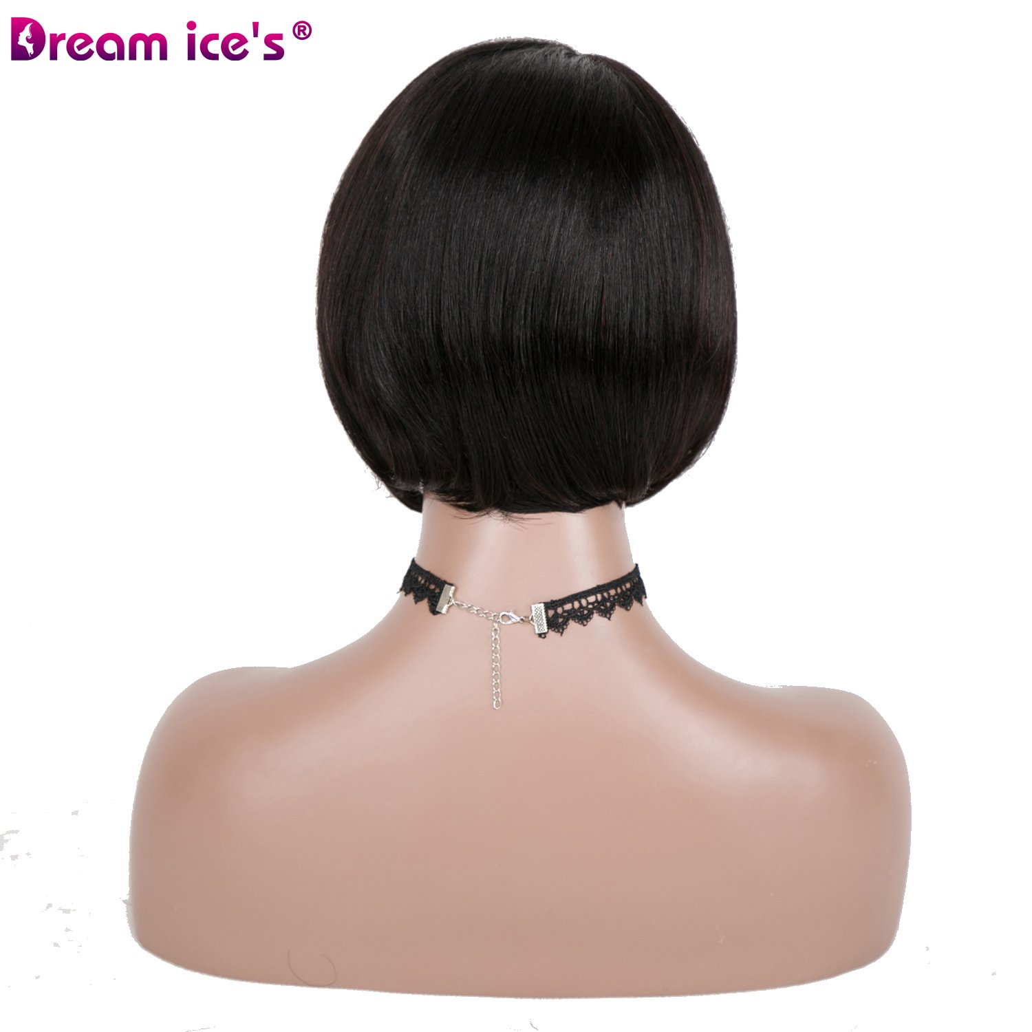 Dream.Ice's Brazilian human hair wig short curls natural color wig for black woman