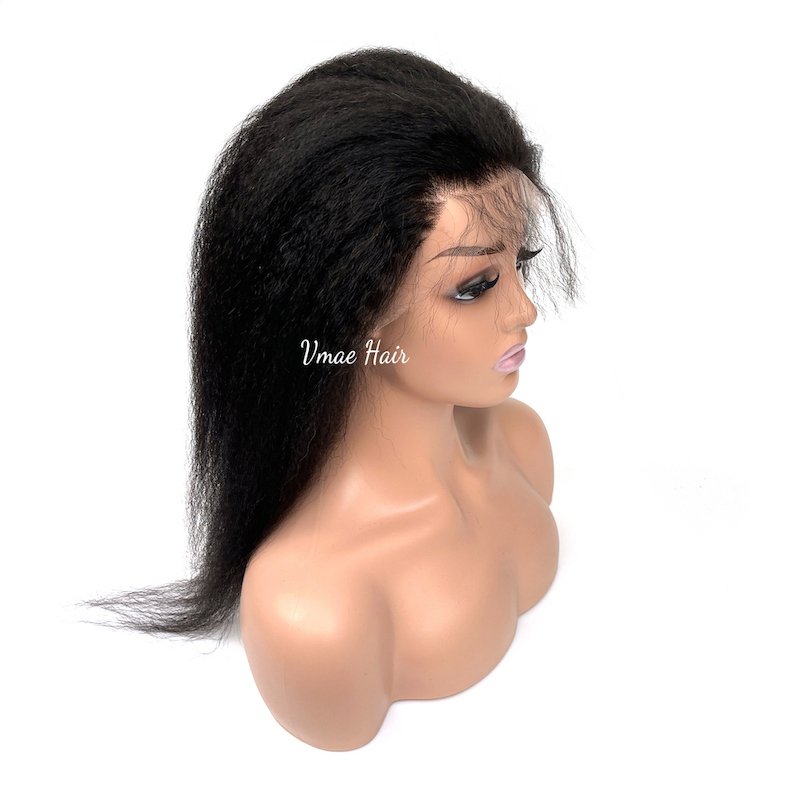 VMAE Wholesale Indian Unprocessed Virgin Raw Coarse Kinky Straight 13*6 HD Human Hair Lace Front Wig For Women Human Hair Wigs