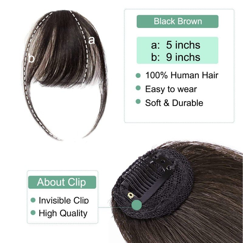 Bulk Stock Blunt Air Bangs With Clip Real Human Hair Clip-In Extension Fringe Natural Hairpiece Air Bangs Blond
