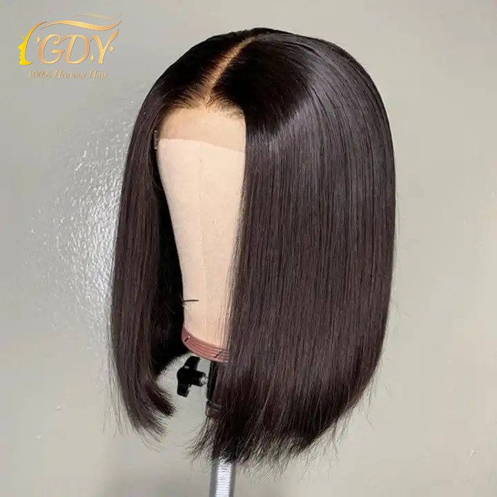4x4 short bob 10 inch lace frontal wig wholesale cheap price Indian peruvian raw brazilian human hair wig for black women