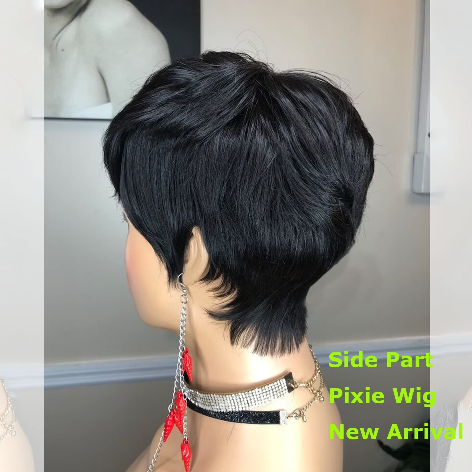 Wholesale Short Human Hair Wigs Pixie Cut Straight Brazilian Hair Wigs For Black Women Machine Made Cheap Glueless Wigs
