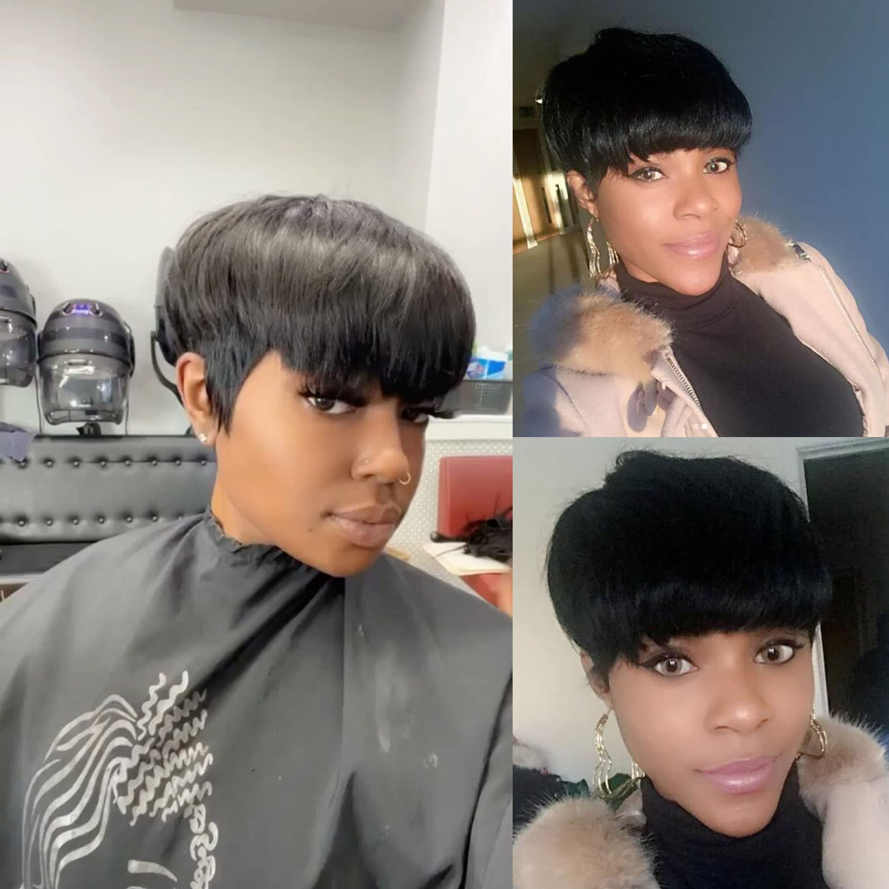 Wholesale Short Human Hair Wigs Pixie Cut Straight Brazilian Hair Wigs For Black Women Machine Made Cheap Glueless Wigs
