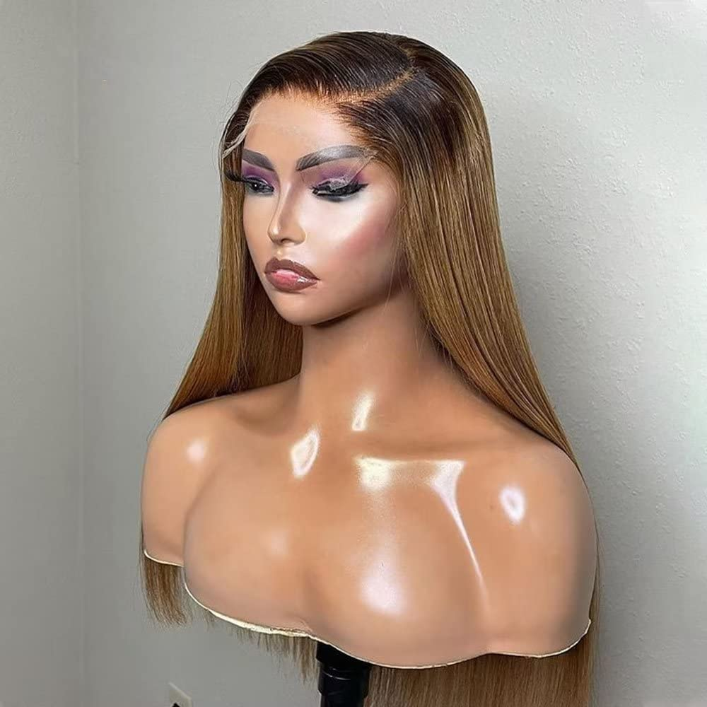 13*4 13*6 HD #T4-27 Ombre Straight Lace Frontal Human Hair Wigs For Black Women Factory Wholesale Cheap Gluess Wig