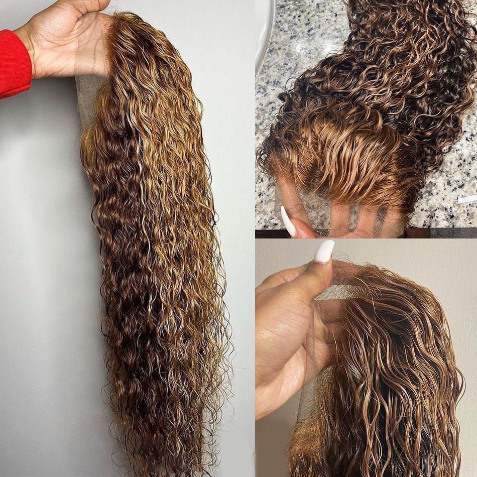 Bone Straight Human Hair Lace Wig,P4/27 Real Lace 20 Inch Straight Human Hair Frontal Color Wig,Brazilian Hair Highlight Wig