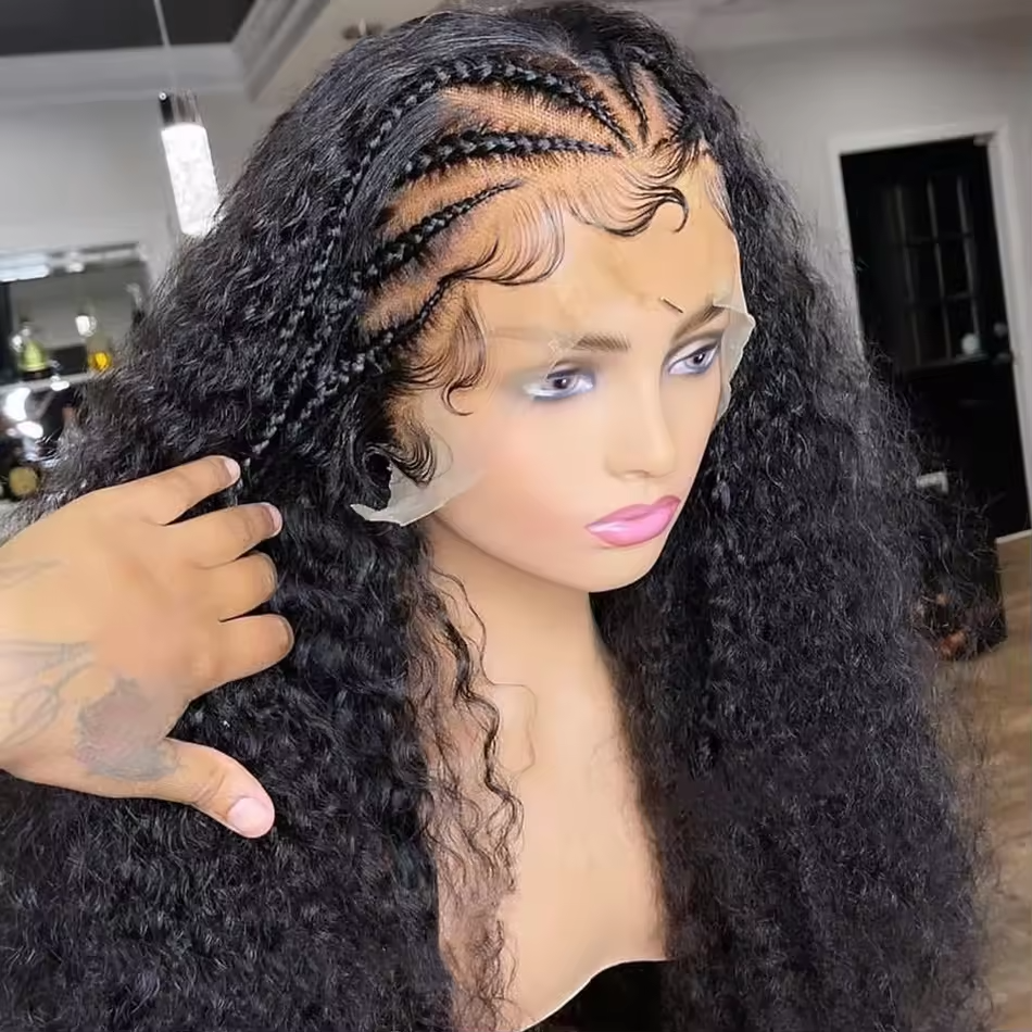 Wholesale Glueless Brazilian Raw Virgin Wig Curly Full Hd Lace Front Brow Wigs Double Drawn 100% Human Hair For Black Women