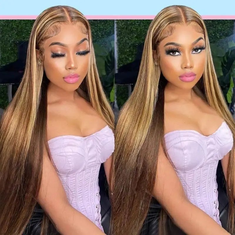 New Design Human Hair Lace Frontal Wig Swiss Lace Front Wigs Transparent Virgin Brazilian P4 27 30 Color 4x4 13x4 lace wig