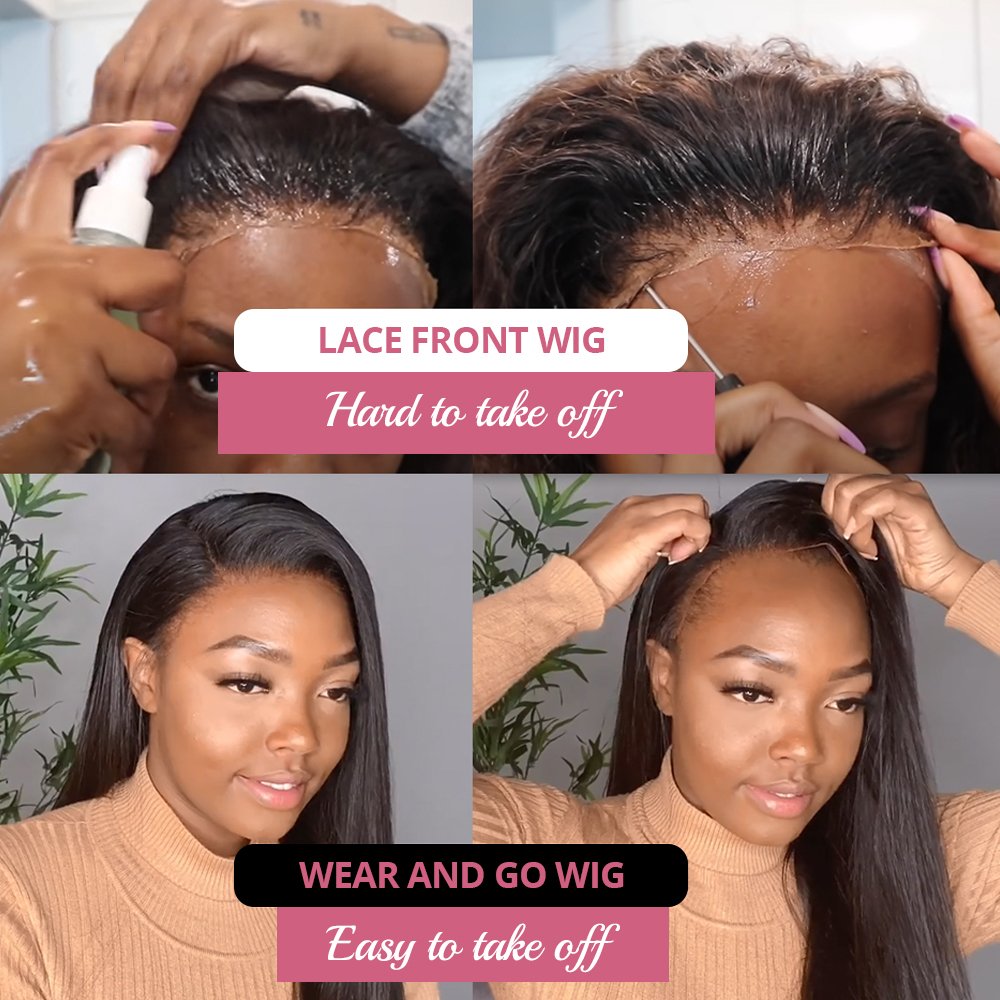Wear and go glueless human hair wig 5x5 hd lace frontal cuticle aligned hair lace wigs, Thin Transparent HD lace frontal wigs