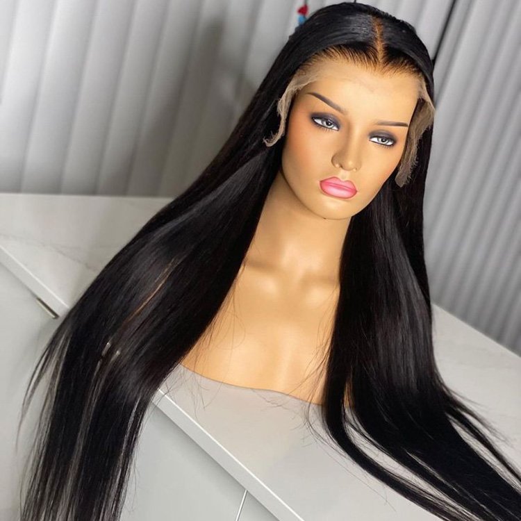 Remy Virgin Affordable Human Hair Premium Lace Wigs Prepluck Bone Straight 13X4 Lace Hd Frontal Wig