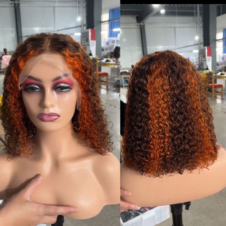Wholesale 200% Density Water Wave Remy Brazilian Virgin Human Hair Bob 13x4 Full Lace Natural Human Hair Wigs For Women