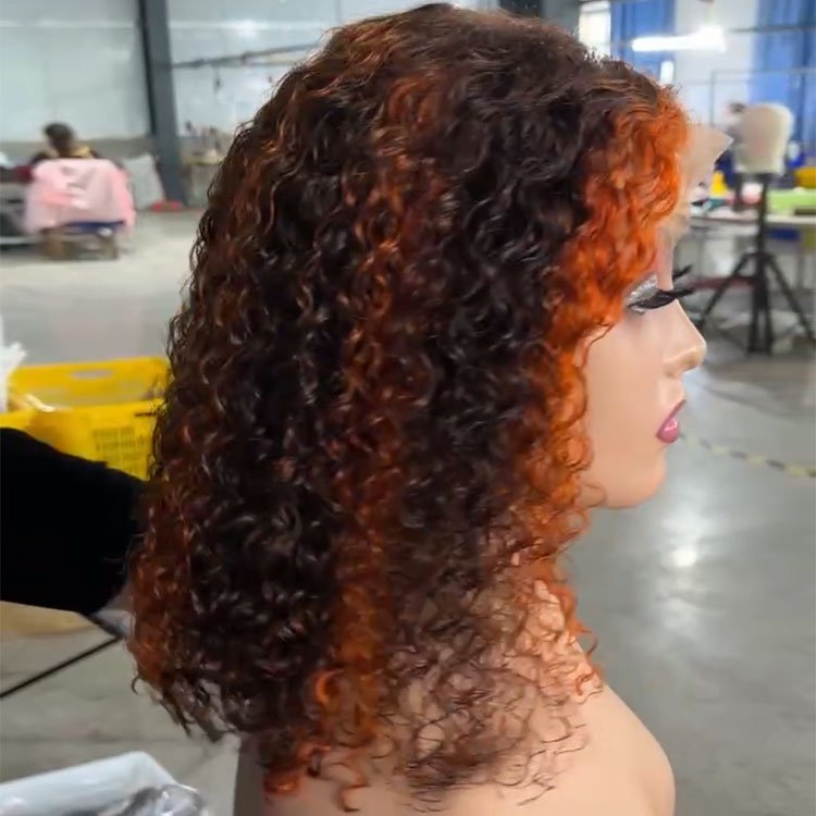 Wholesale 200% Density Water Wave Remy Brazilian Virgin Human Hair Bob 13x4 Full Lace Natural Human Hair Wigs For Women