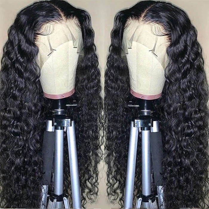 180 Density 13x6 Deep Wave Lace Front Wig Hd Lace Wig Raw Hair Wholesale Vendor Preplucked Bleached Knots Human Hair Lace Wig